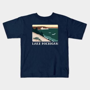 Lake Michigan Minimalist Kids T-Shirt